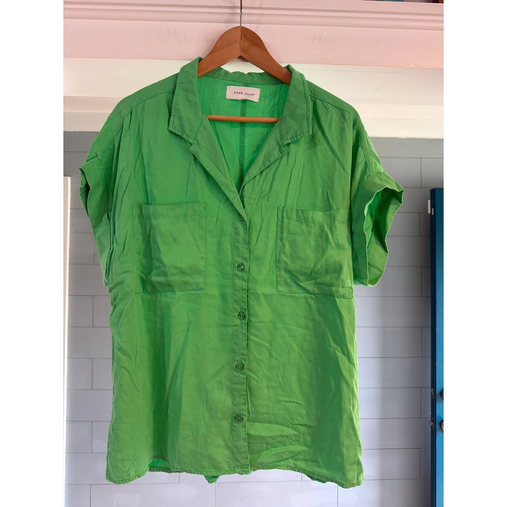 Dear John Green Tencel Short Sleeve Button Down Shirt TSH1159 L